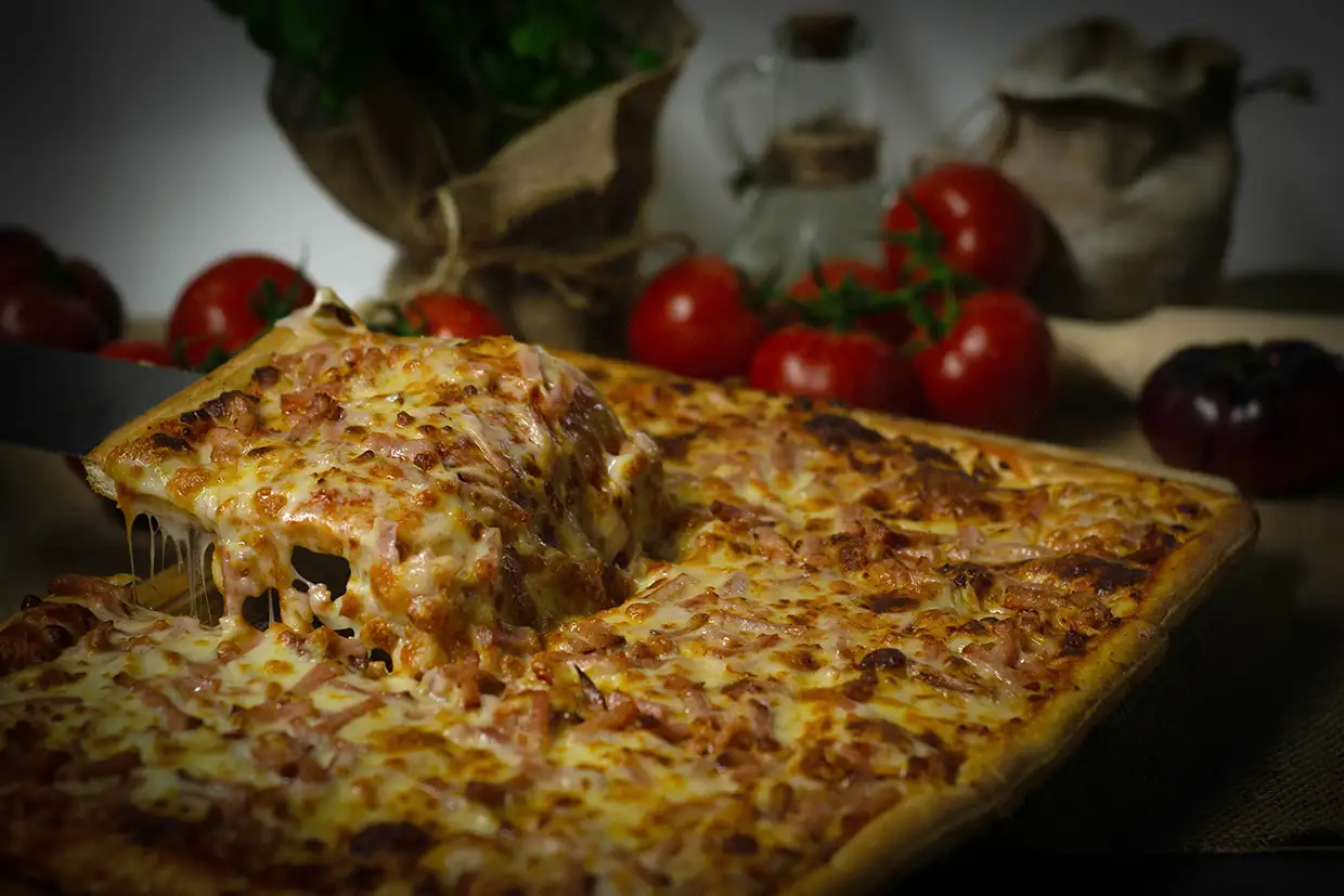 Pizza rectangular Bacon