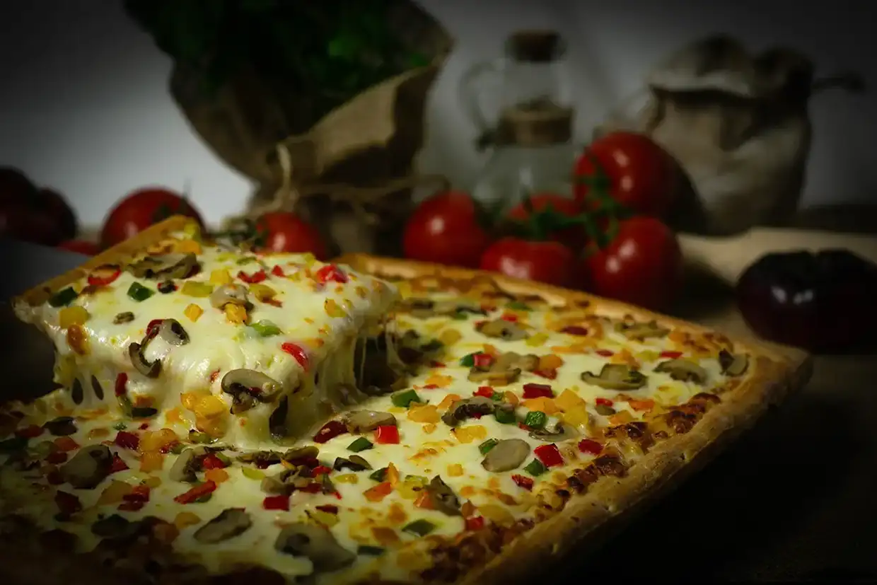 Pizza rectangular Vegetal