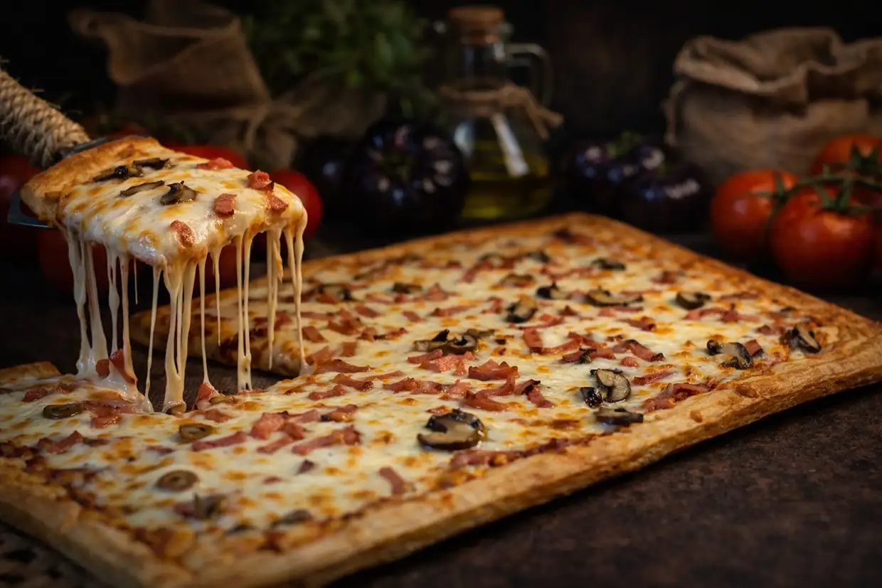 Pizza Rectangular Bacon Portobello